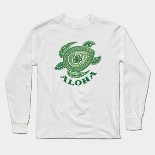 Aloha Green Tribal Honu -4484 Long Sleeve T-Shirt